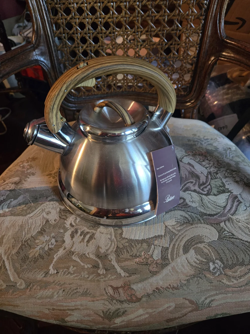 Italian-Style Stainless Steel Teapot  Silver
